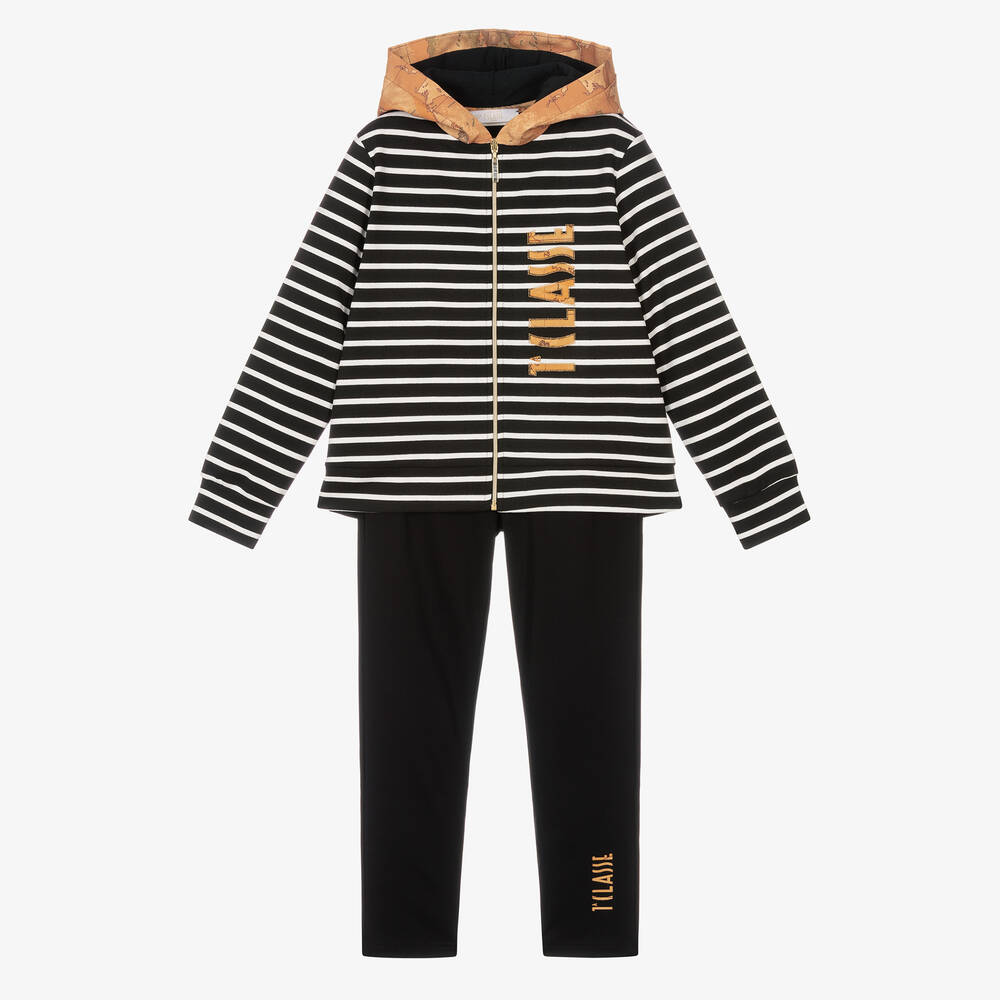 Alviero Martini - Black & Beige Geo Map Tracksuit | Childrensalon