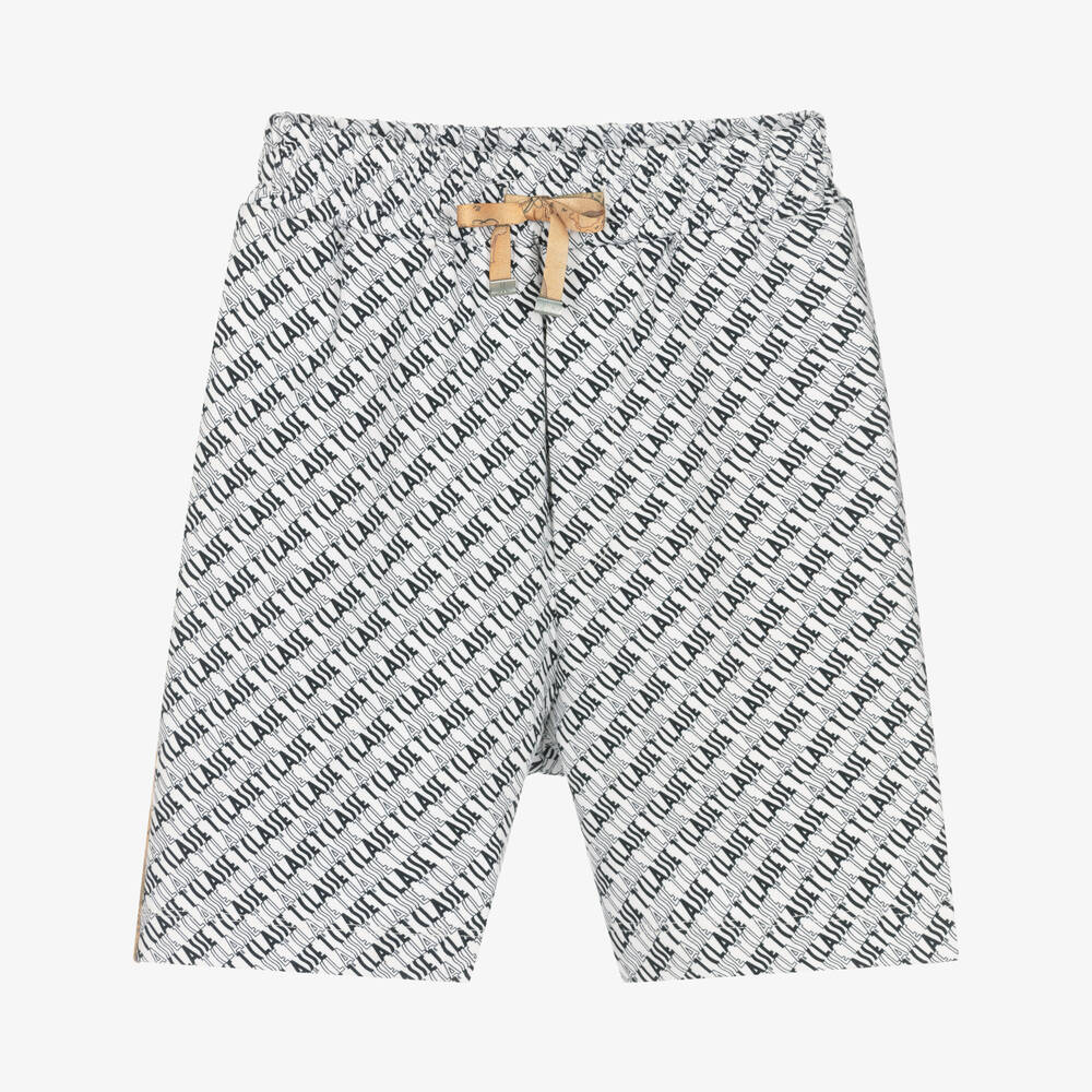 Alviero Martini - Black Geo Print Cotton Shorts | Childrensalon