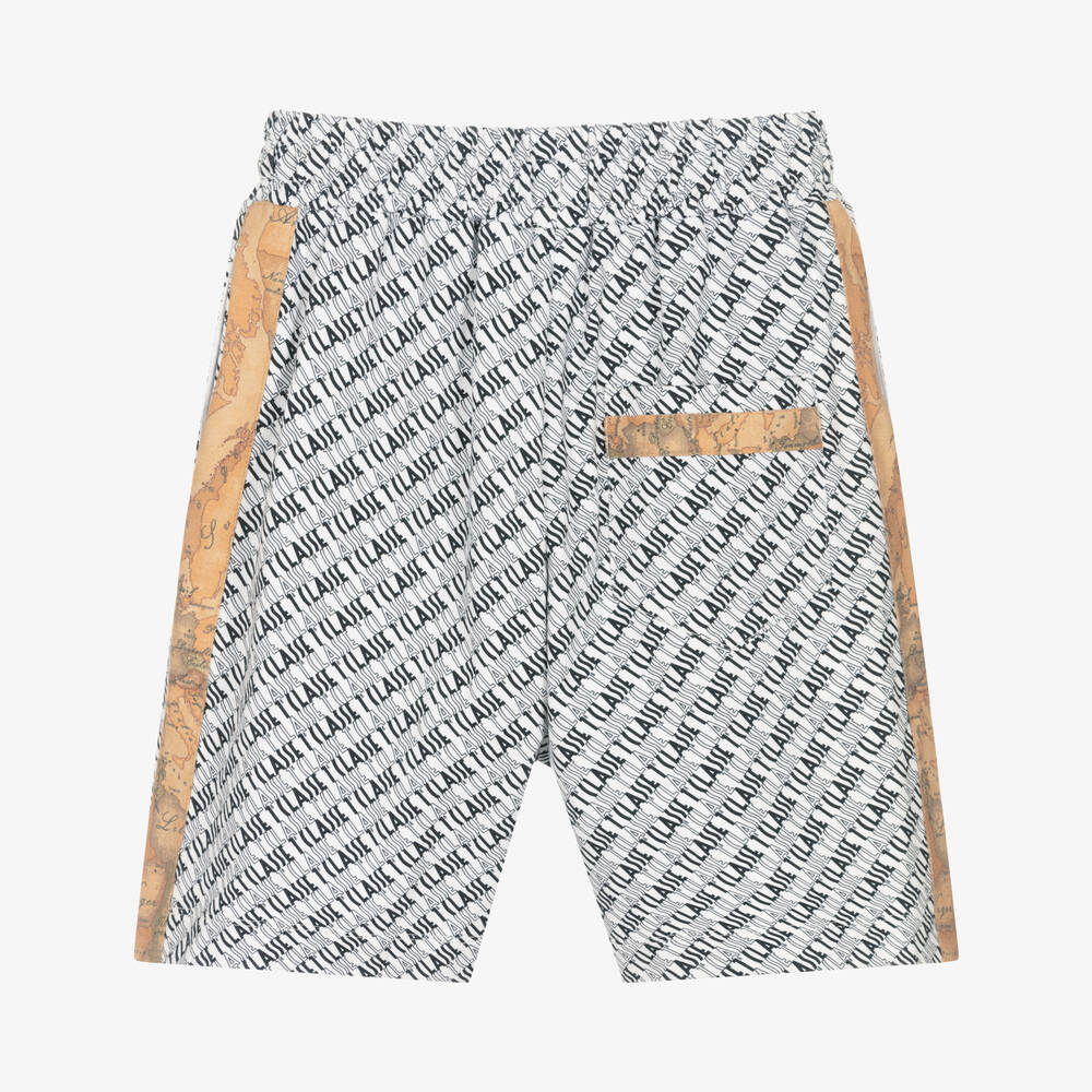 Alviero Martini-Black Geo Print Cotton Shorts | Childrensalon Outlet