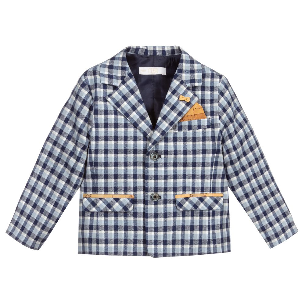 Alviero Martini Blue Check Geo Map Jacket Childrensalon Outlet