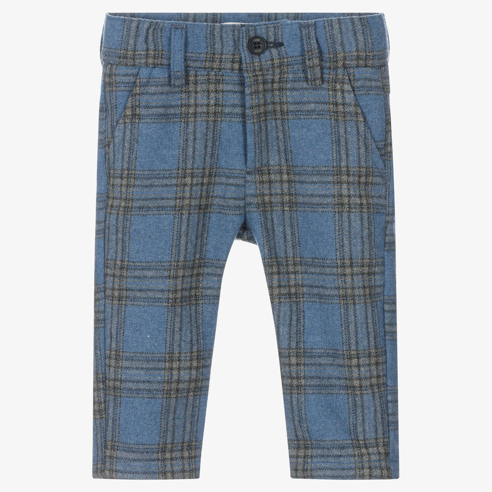 Alviero Martini - Blue Check Wool Blend Trousers | Childrensalon