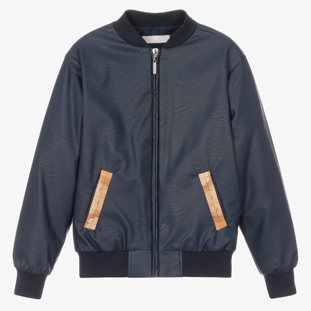 Alviero Martini - Blue Geo Map Bomber Jacket | Childrensalon