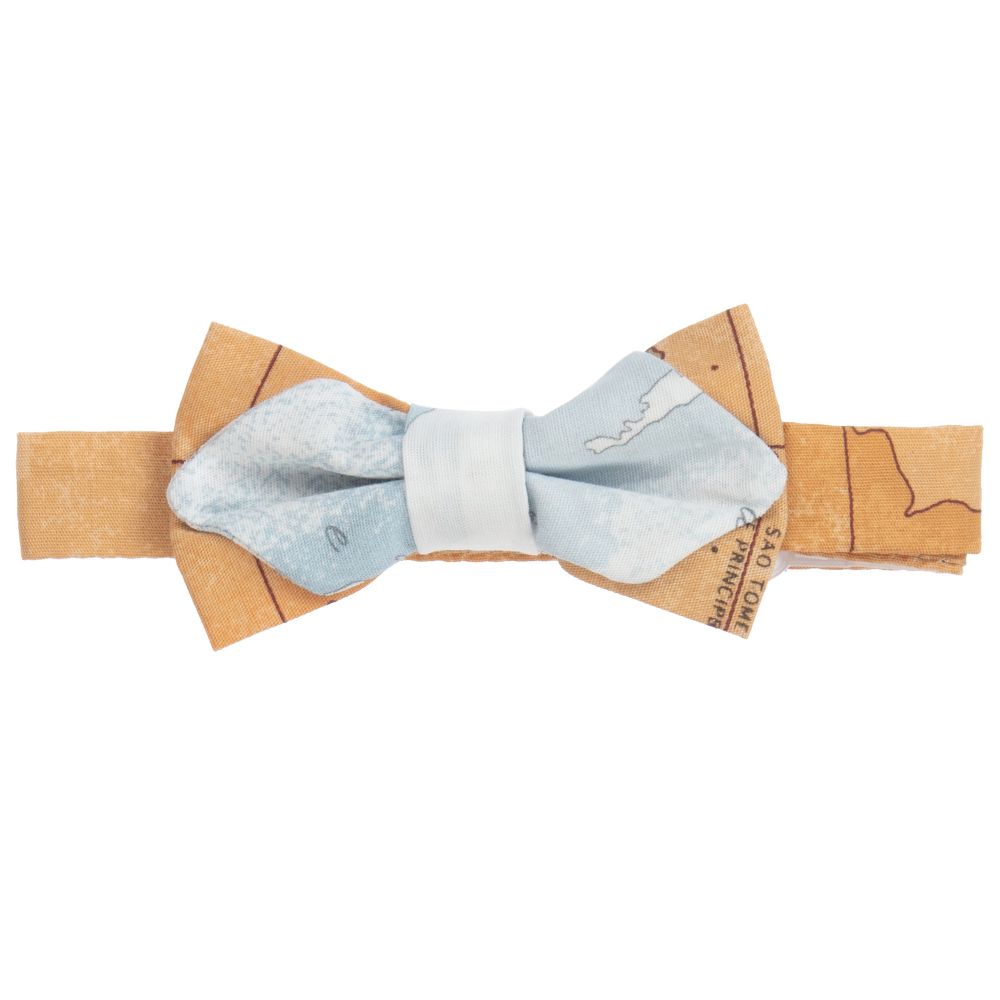 Alviero Martini - Blue Geo Map Bow Tie (7cm) | Childrensalon