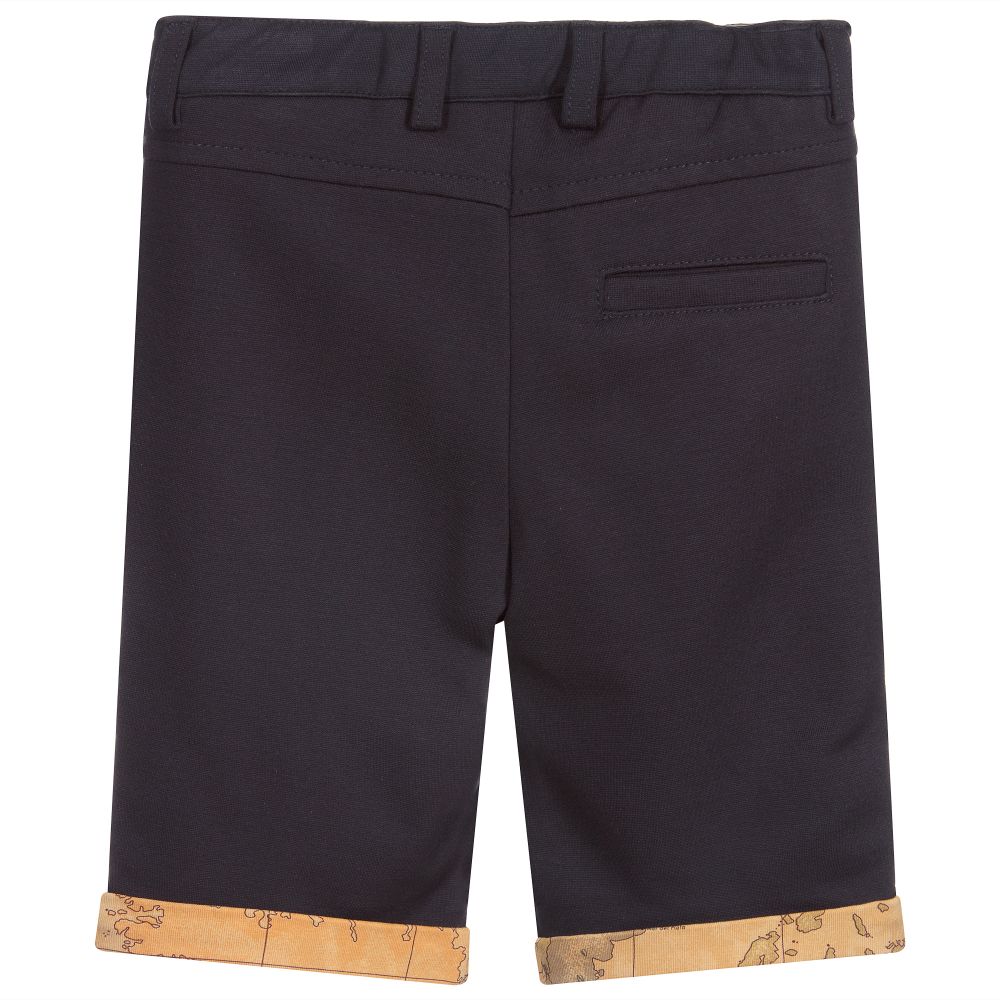 Alviero Martini-Синие шорты из джерси с географической картой | Childrensalon Outlet