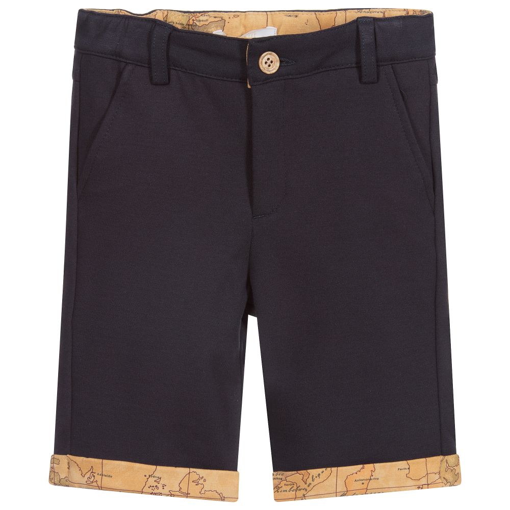 Alviero Martini - Blaue Jersey-Shorts mit Geo-Karte | Childrensalon