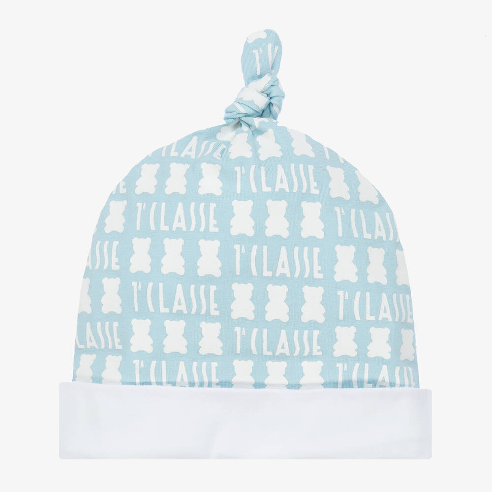 Alviero Martini-Blue Teddy Logo Baby Hat | Childrensalon Outlet