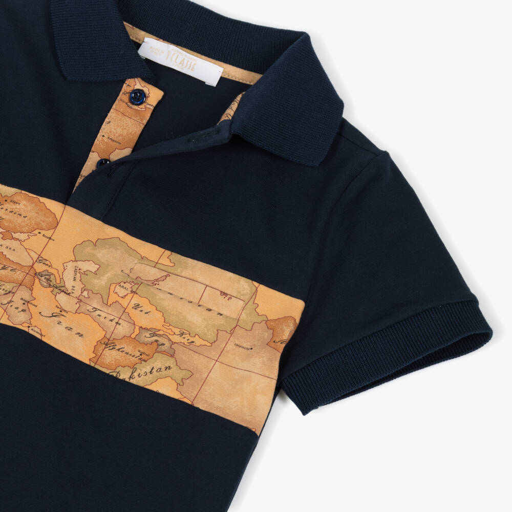 Alviero Martini-Boys Adventure Map Print Polo | Childrensalon Outlet
