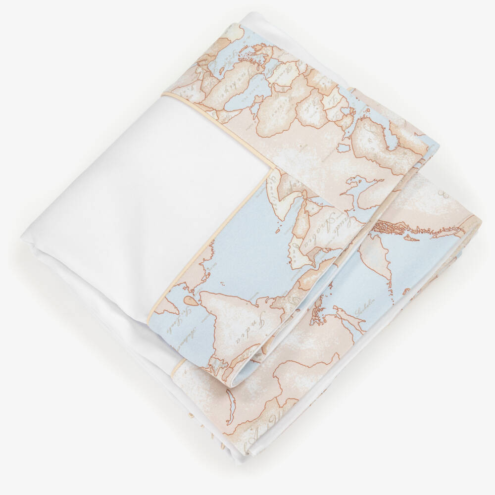 Alviero Martini-Boys Azure Bear & Map Throw | Childrensalon Outlet