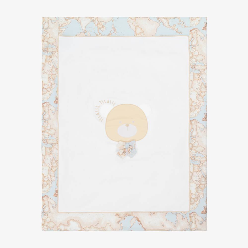 Alviero Martini-Boys Azure Bear & Map Throw | Childrensalon Outlet