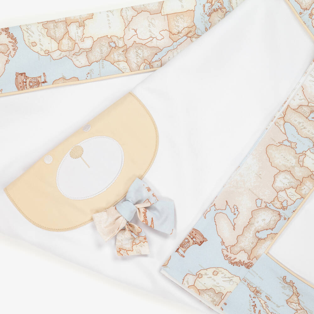 Alviero Martini-Boys Azure Bear & Map Throw | Childrensalon Outlet