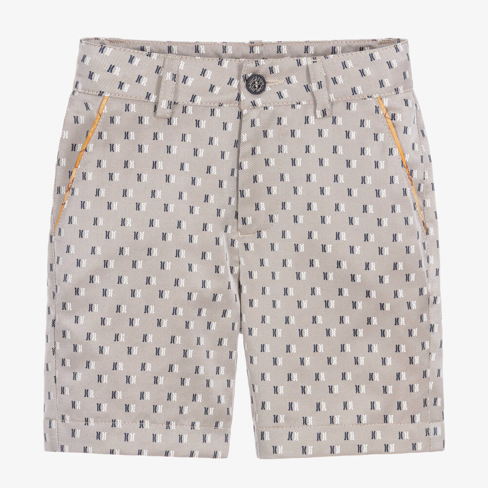 Alviero Martini - Beige 1st Classe Monogram Shorts | Childrensalon