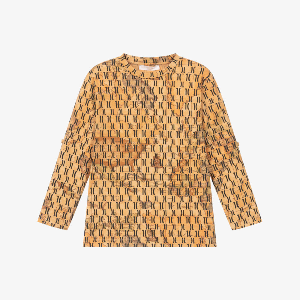 Alviero Martini-Boys Beige Cotton Top | Childrensalon Outlet