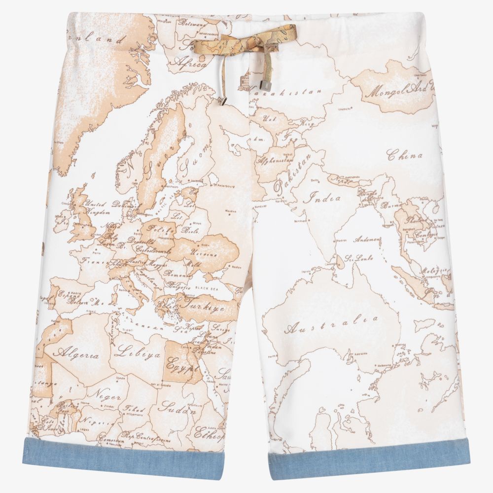 Alviero Martini - Beige Shorts mit Landkarte (J) | Childrensalon