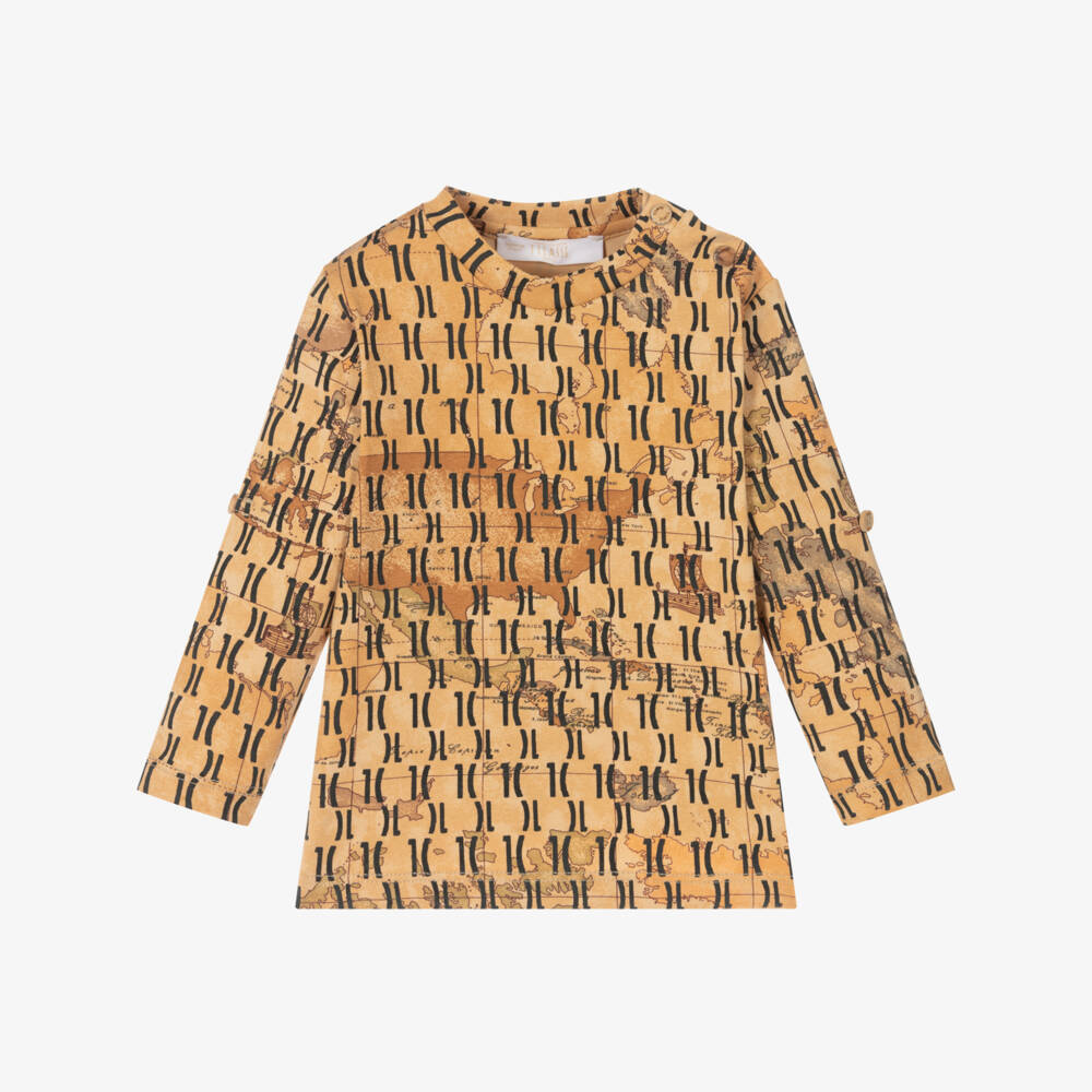 Alviero Martini-Boys Beige Geo Map Top | Childrensalon Outlet