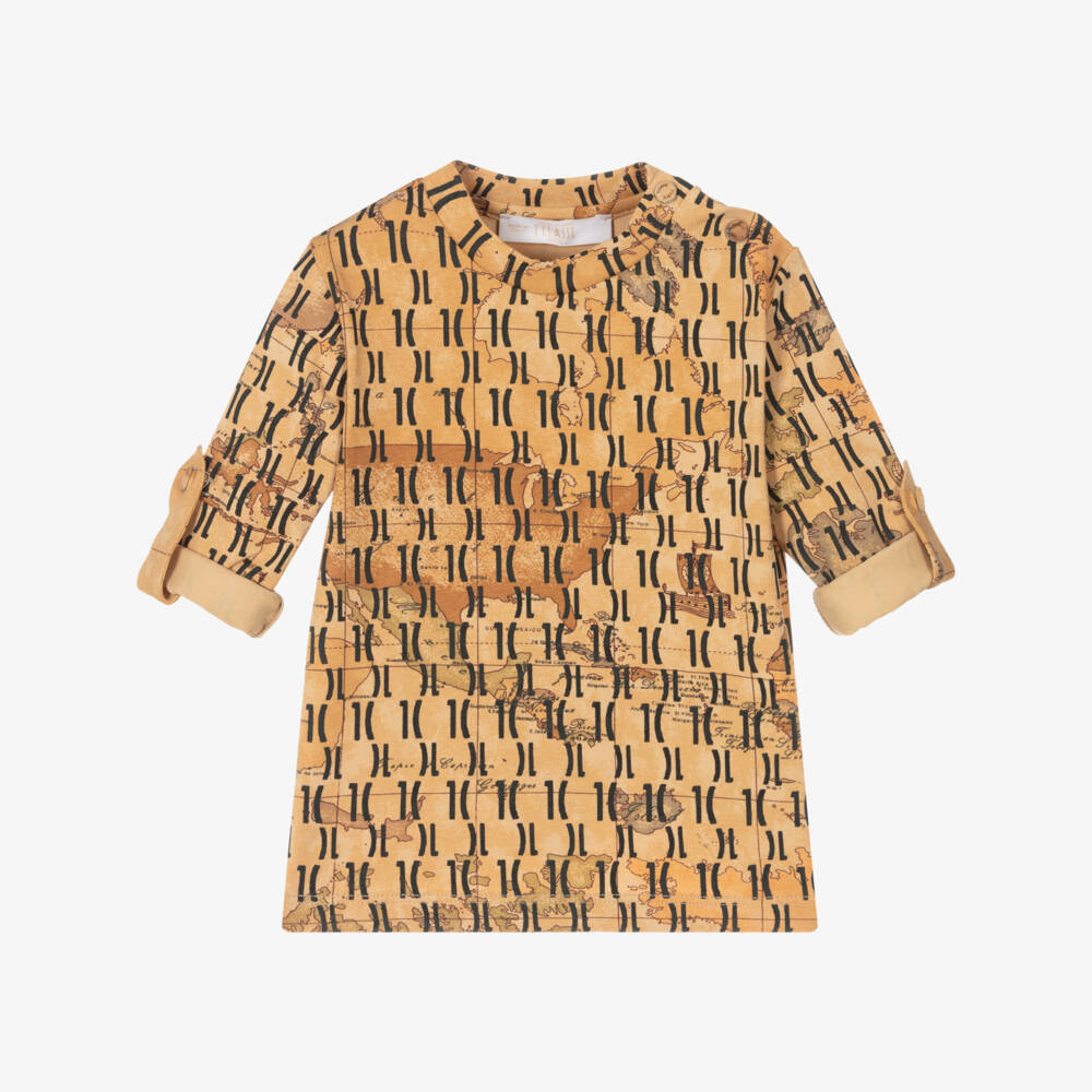 Alviero Martini-Boys Beige Geo Map Top | Childrensalon Outlet
