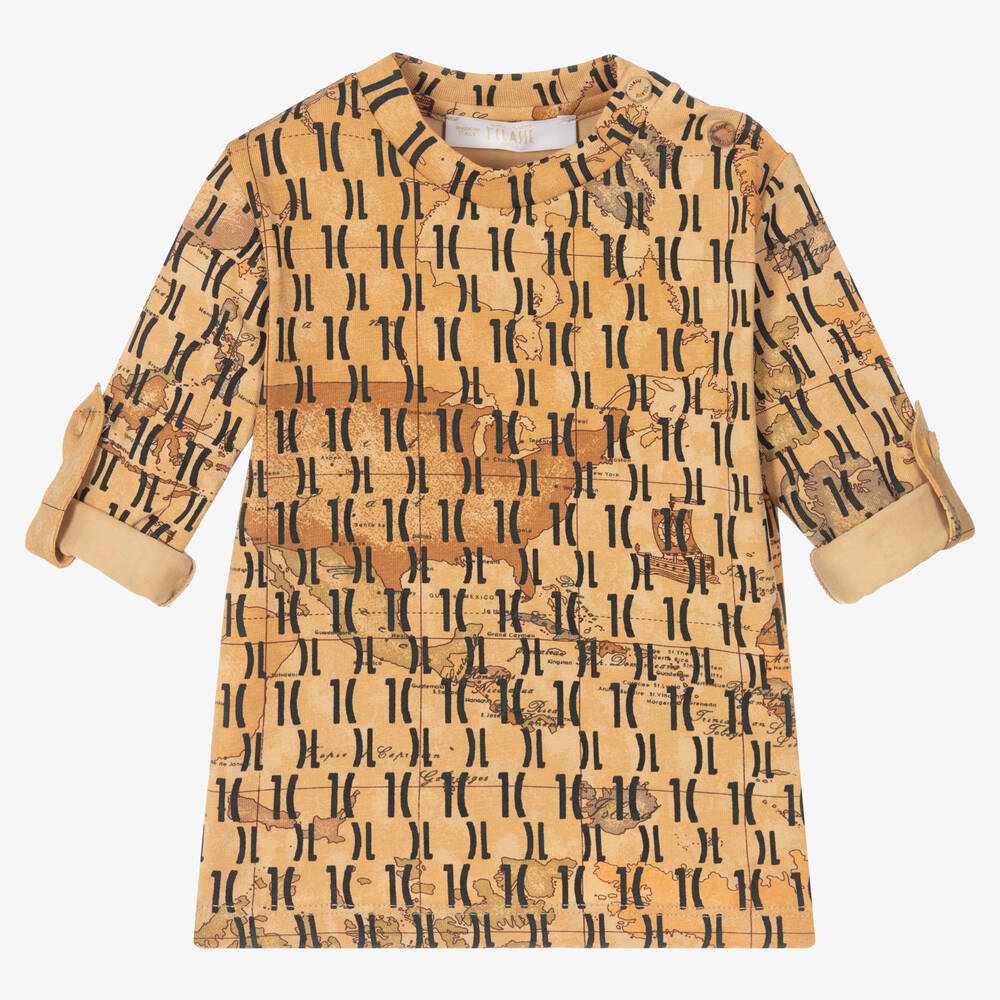 Alviero Martini-Boys Beige Geo Map Top | Childrensalon Outlet