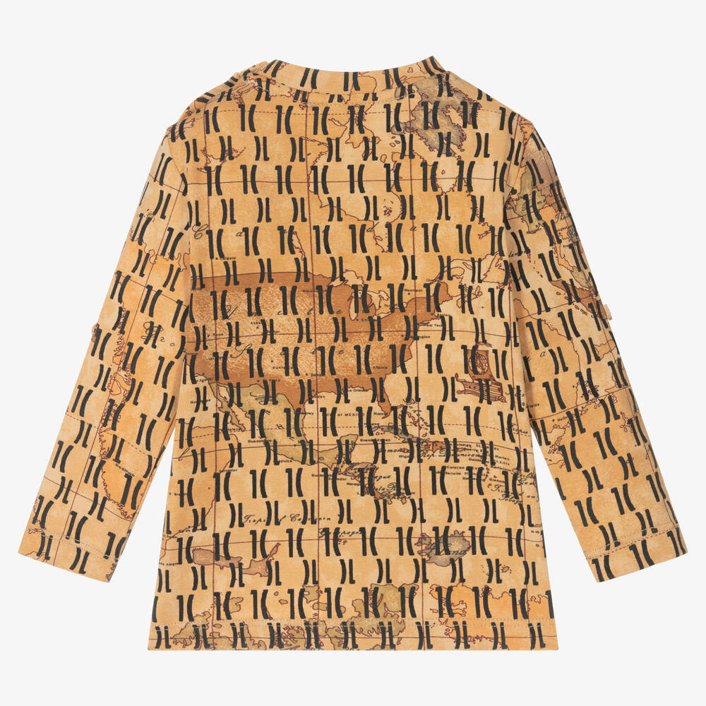 Alviero Martini-Boys Beige Geo Map Top | Childrensalon Outlet