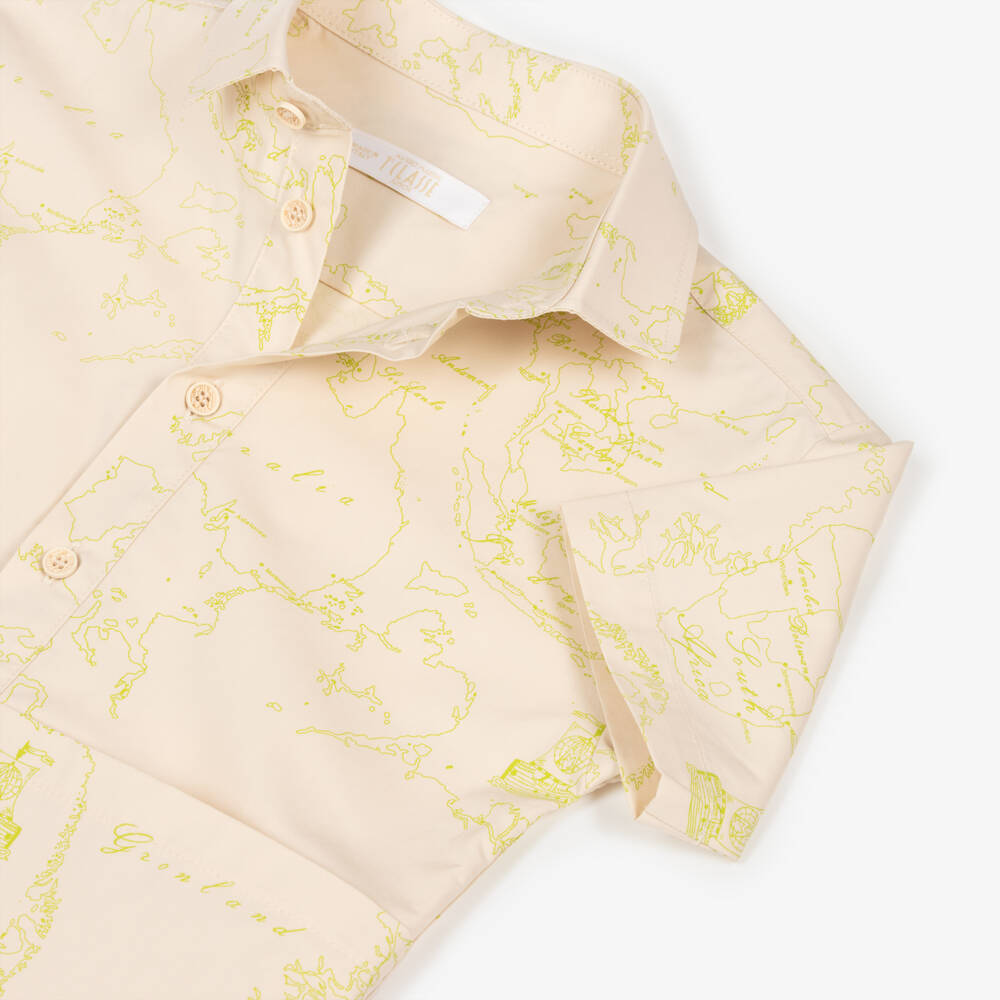 Alviero Martini-Комплект для мальчиков бежевый и оливковый с геометрическим узором | Childrensalon Outlet