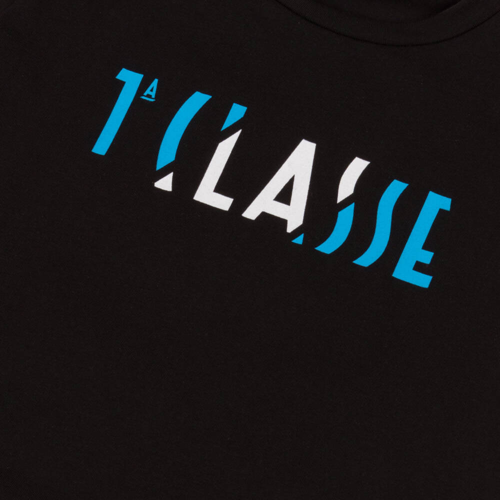 Alviero Martini-Boys Black 1a Classe Print Cotton T-Shirt | Childrensalon Outlet