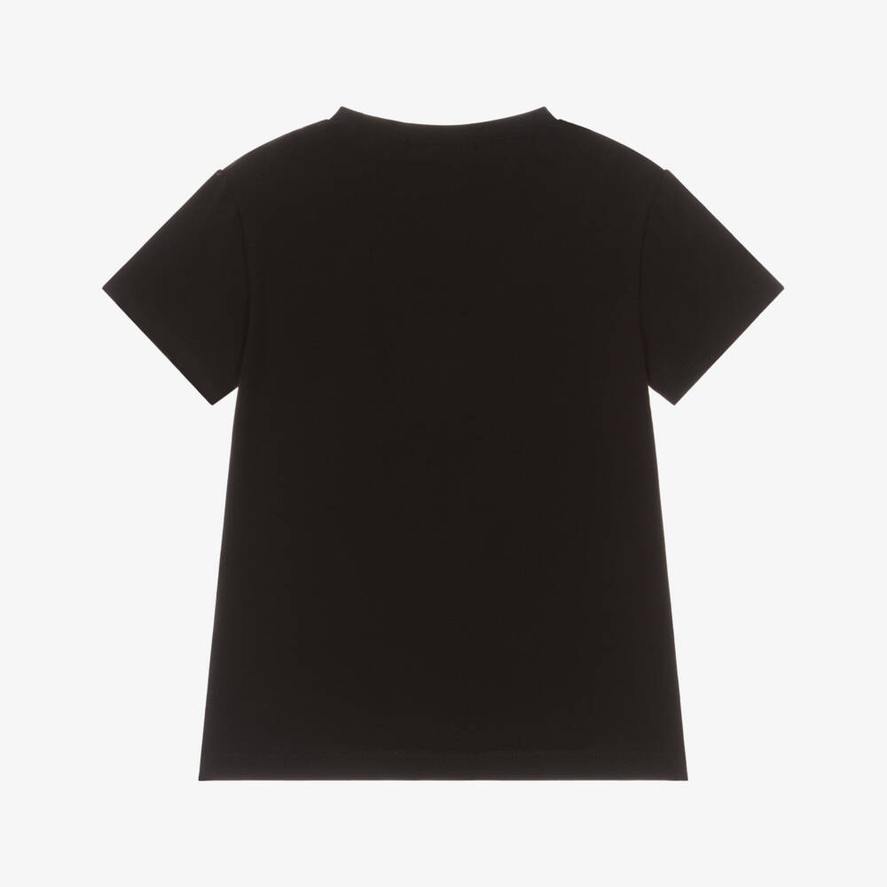 Alviero Martini-Boys Black 1st Classe Logo Cotton T-Shirt | Childrensalon Outlet