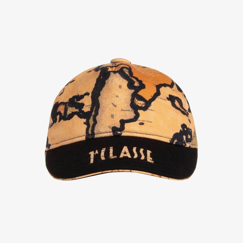 Alviero Martini-Boys Black & Beige Geo Map Cap | Childrensalon Outlet