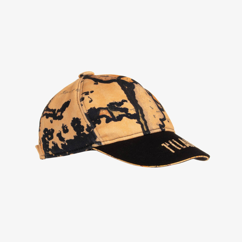 Alviero Martini-Boys Black & Beige Geo Map Cap | Childrensalon Outlet