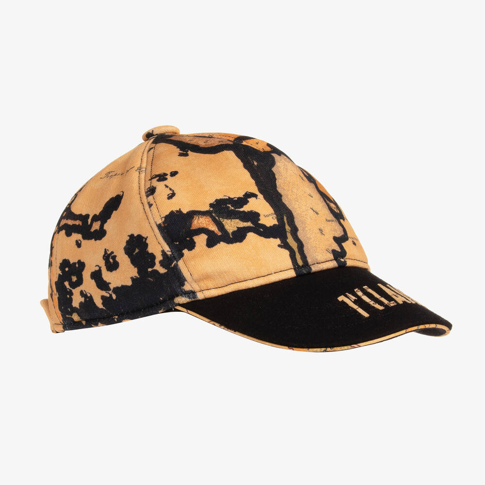 Alviero Martini - Landkarten-Cap in Schwarz und Beige | Childrensalon