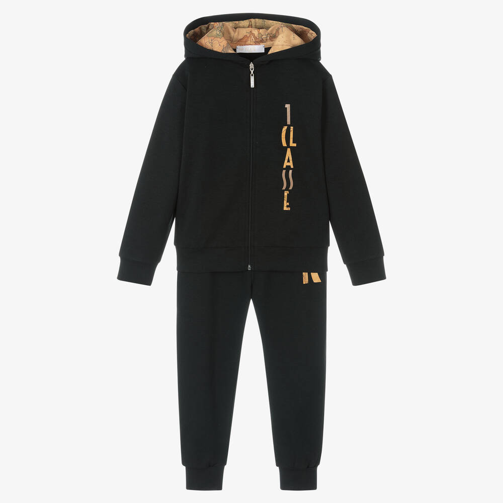 Alviero Martini - Boys Black Geo Map Tracksuit | Childrensalon