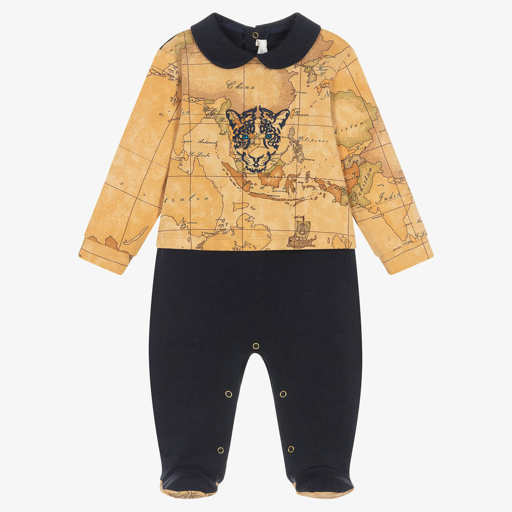 Alviero Martini - Dors-bien bleu et beige Geo Map | Childrensalon