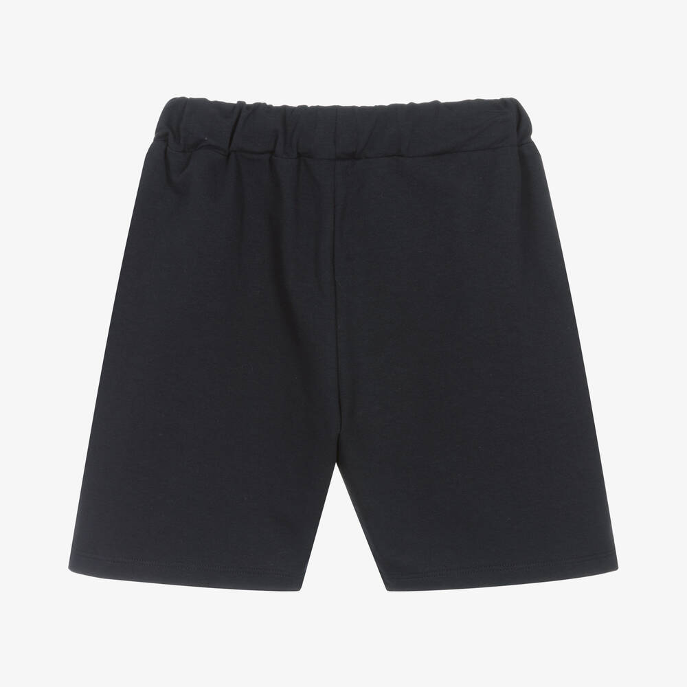 Alviero Martini-Boys Blue Cotton Geo Map Shorts | Childrensalon Outlet