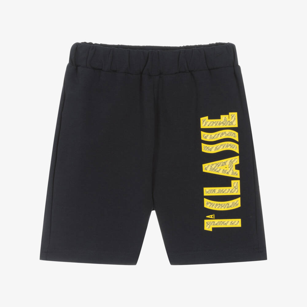 Alviero Martini-Boys Blue Cotton Logo Shorts | Childrensalon Outlet