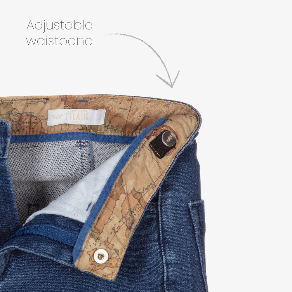 Alviero Martini Boys Blue Denim Jersey Jeans Childrensalon Outlet