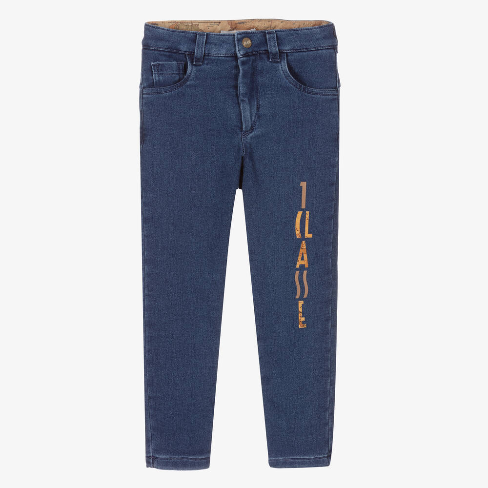 Alviero Martini - Boys Blue Denim Jersey Jeans | Childrensalon