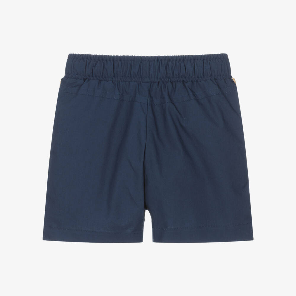 Alviero Martini-Boys Blue Geo Map Cotton Shorts | Childrensalon Outlet