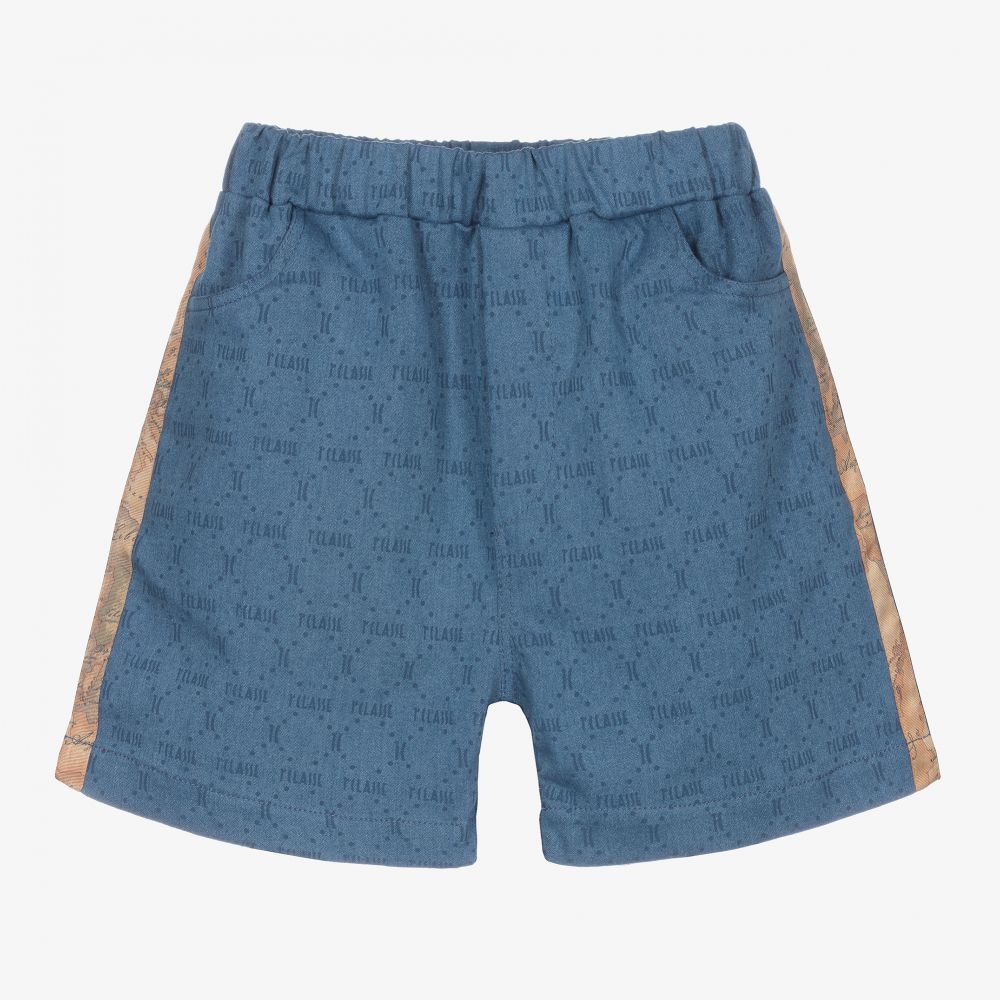 Alviero Martini-Boys Blue Geo Map Shorts | Childrensalon Outlet