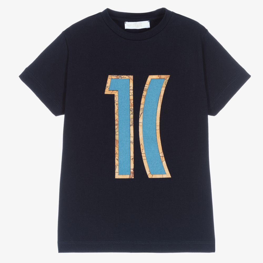 Alviero Martini - Boys Blue Geo Map T-Shirt | Childrensalon