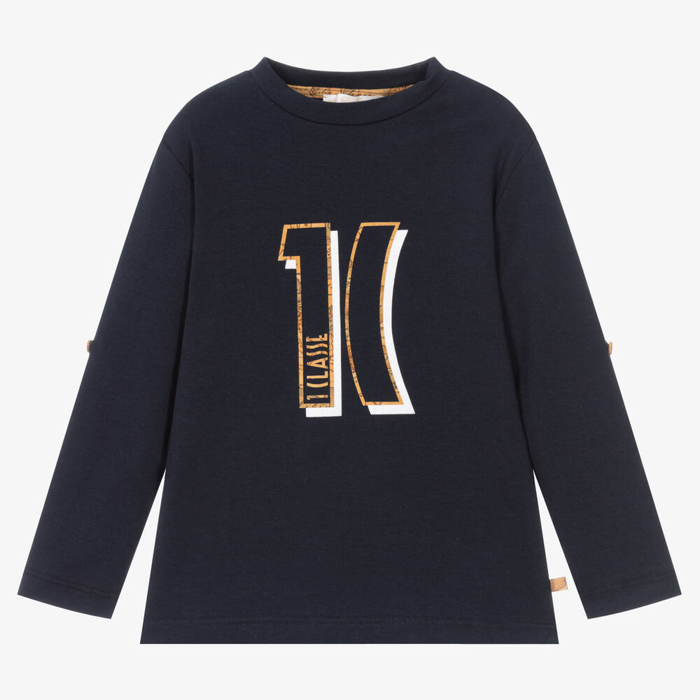 Alviero Martini - Boys Blue Geo Map Top | Childrensalon