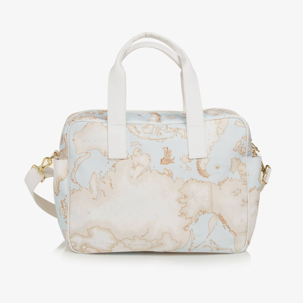 Alviero Martini-Boys Blue Map Print Diaper Tote | Childrensalon Outlet