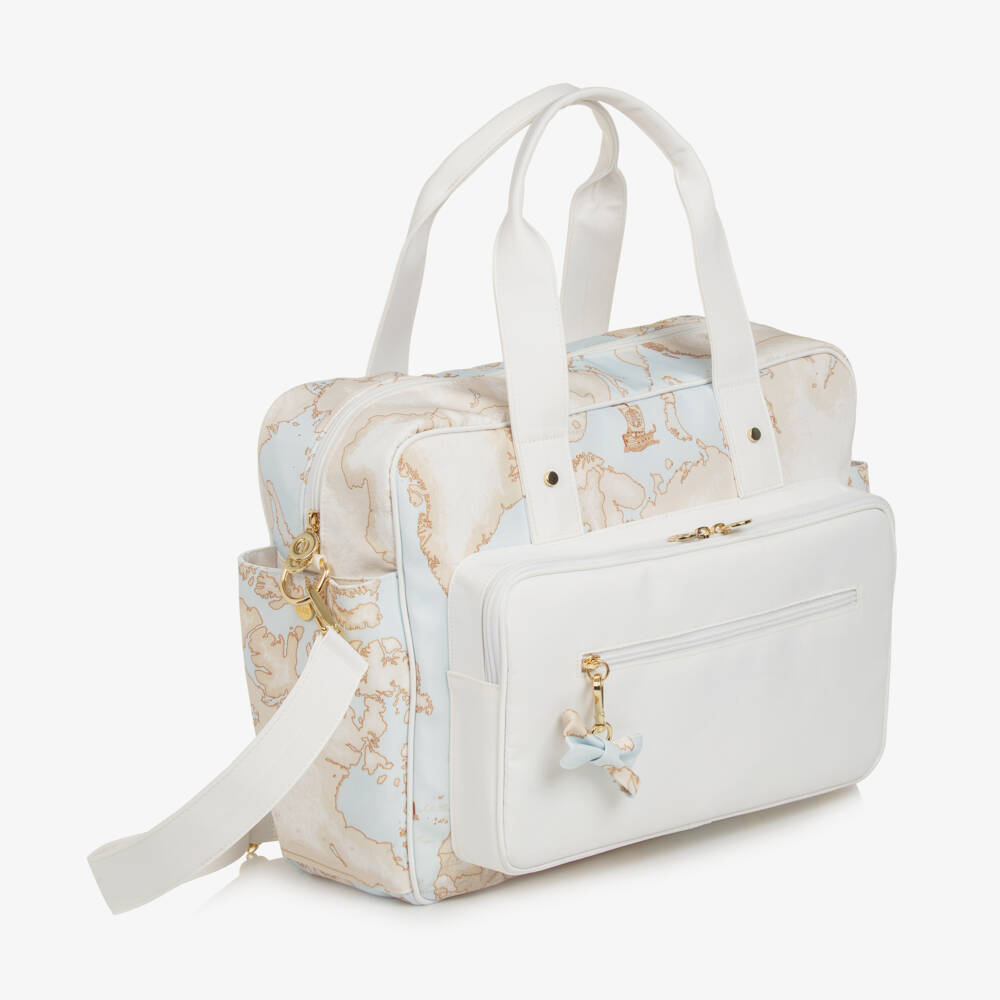 Alviero Martini-Boys Blue Map Print Diaper Tote | Childrensalon Outlet