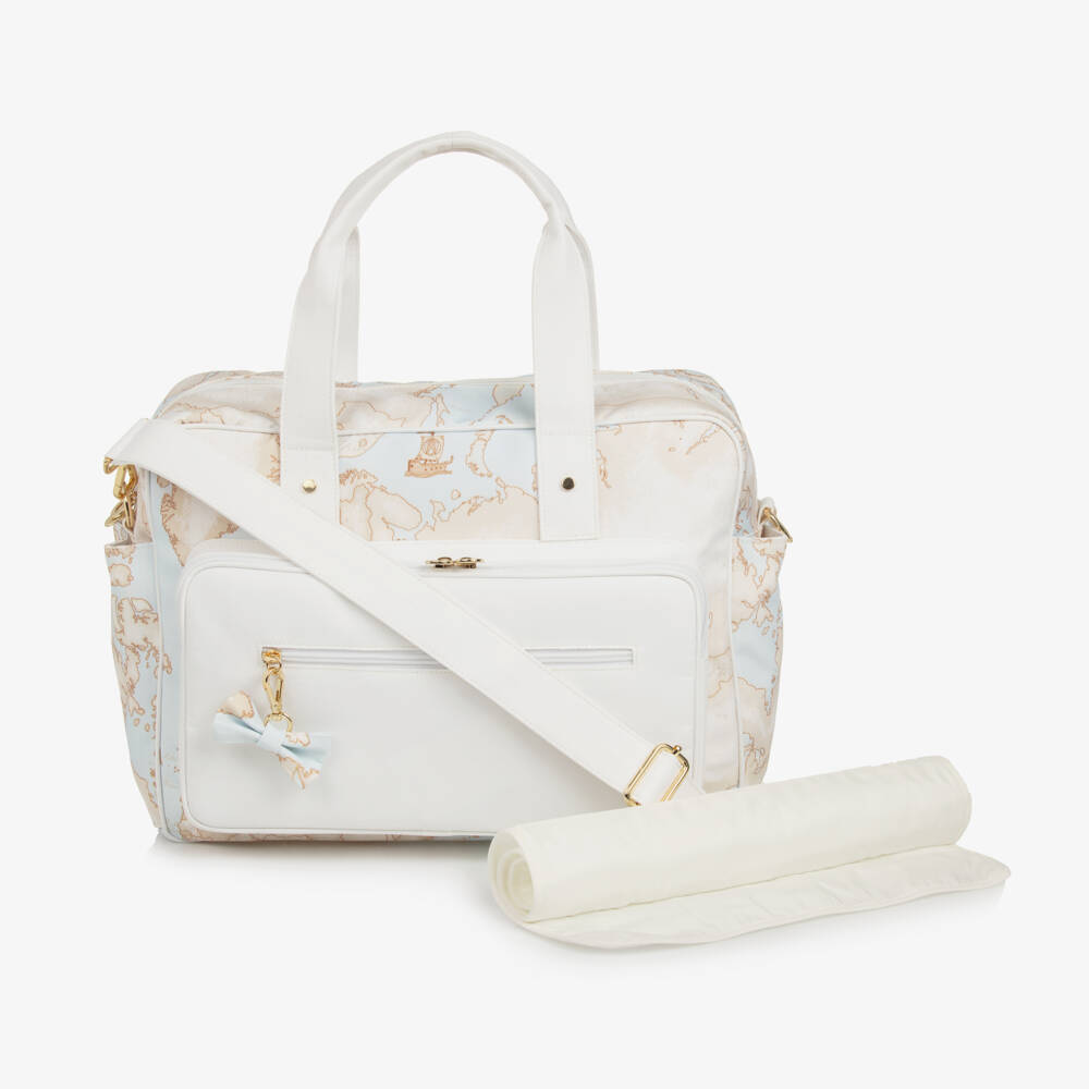 Alviero Martini-Boys Blue Map Print Diaper Tote | Childrensalon Outlet
