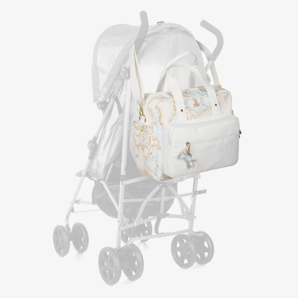 Alviero Martini-Boys Blue Map Print Diaper Tote | Childrensalon Outlet