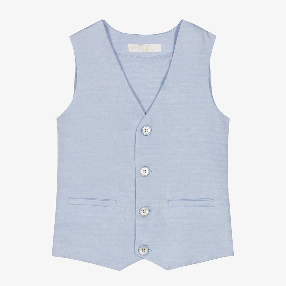 Alviero Martini - Boys Blue Monogram Waistcoat | Childrensalon