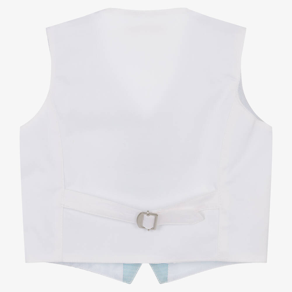 Alviero Martini-Boys Blue & White 1a Classe Logo Waistcoat | Childrensalon Outlet