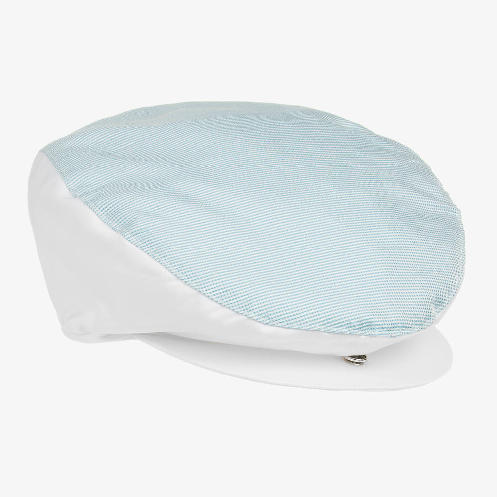 Alviero Martini - Boys Blue & White Flat Cap | Childrensalon