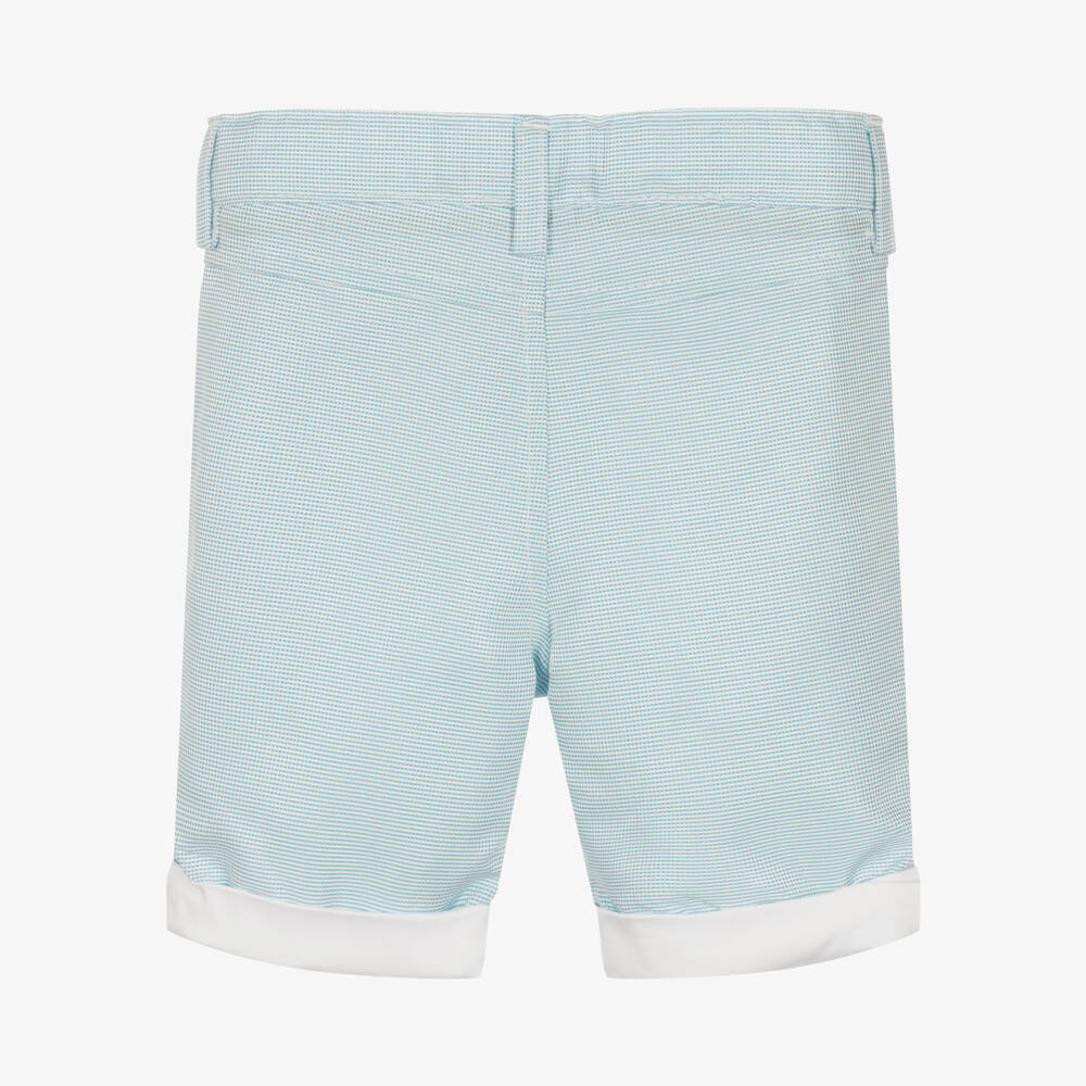 Alviero Martini-Boys Blue & White Gingham Shorts  | Childrensalon Outlet