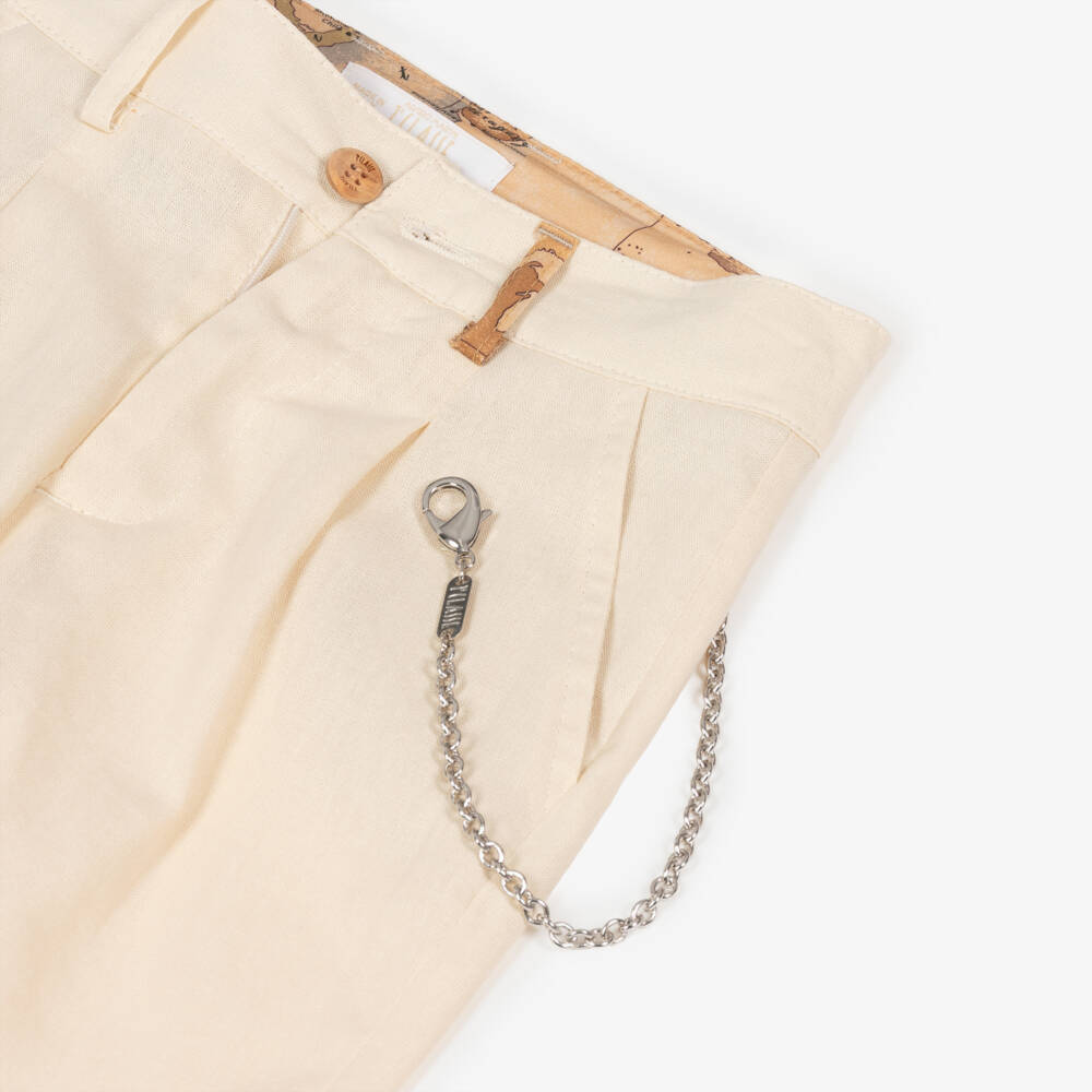 Alviero Martini-Boys Classic Beige Linen Ensemble | Childrensalon Outlet