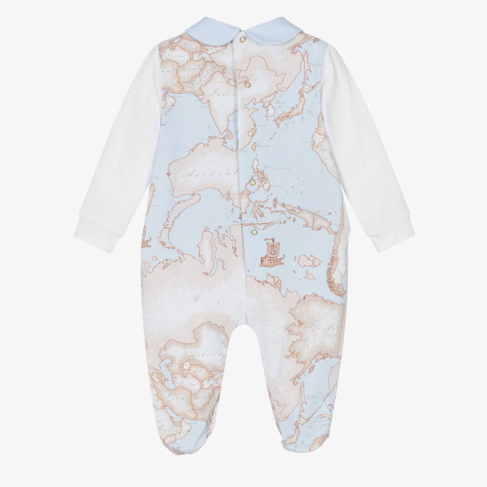 Alviero Martini-Boys Geo Bear Cotton Babygrow | Childrensalon Outlet