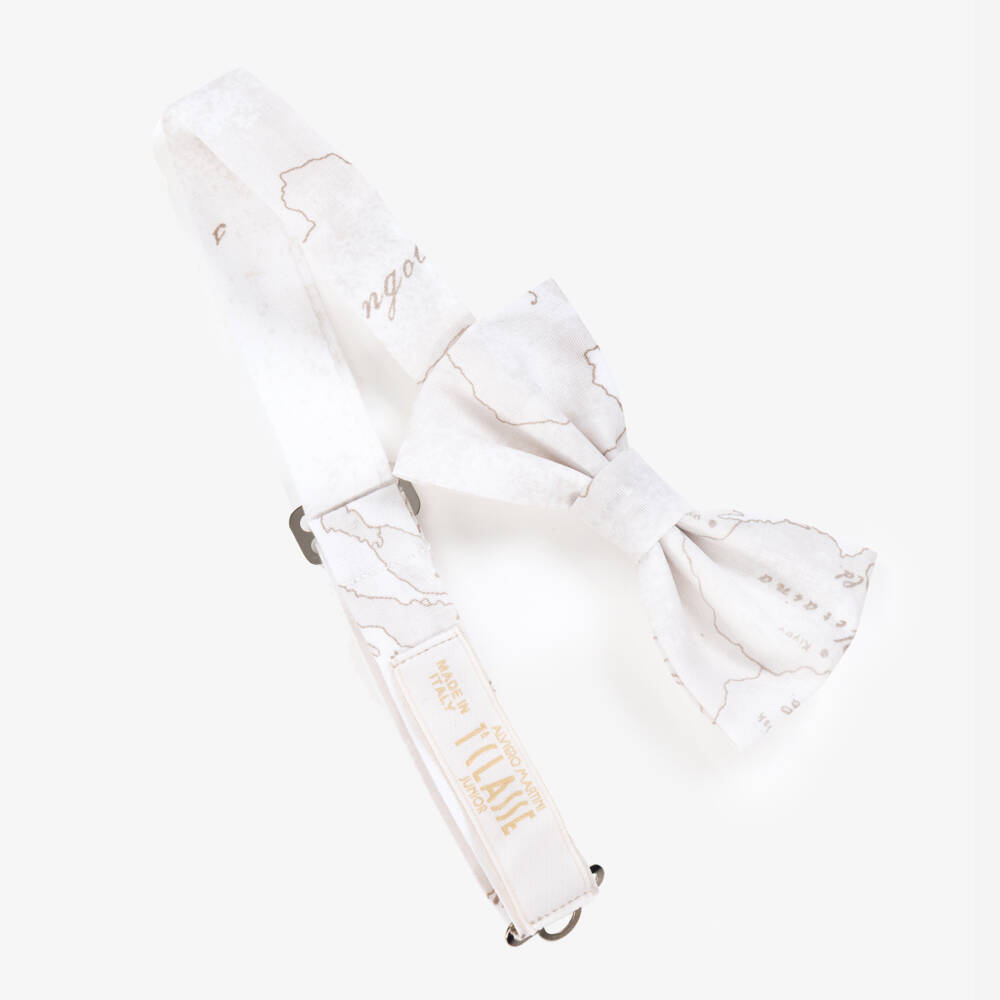 Alviero Martini-Кремовый галстук для мальчиков с геометрическим узором | Childrensalon Outlet