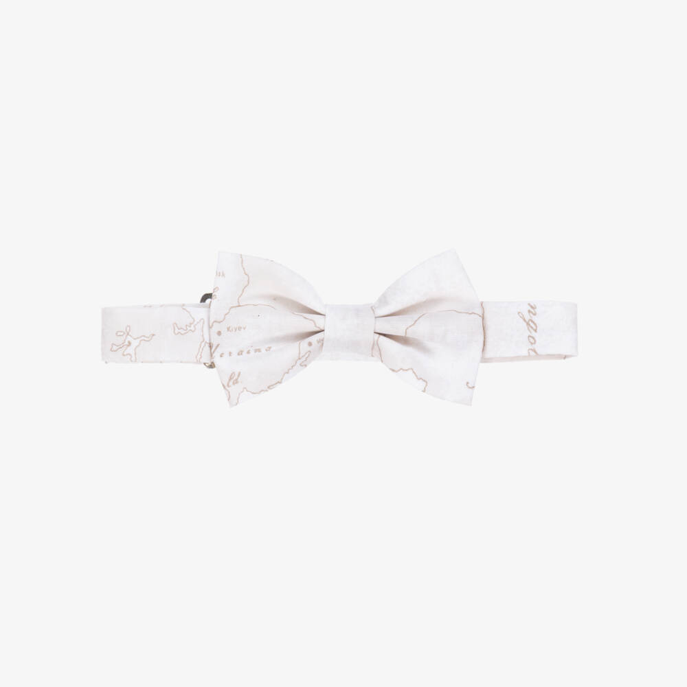 Alviero Martini-Boys Geometric Ivory Map Cravat | Childrensalon Outlet