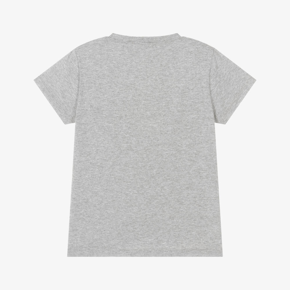 Alviero Martini-Boys Grey Cotton T-Shirt with 1st Classe Pattern | Childrensalon Outlet